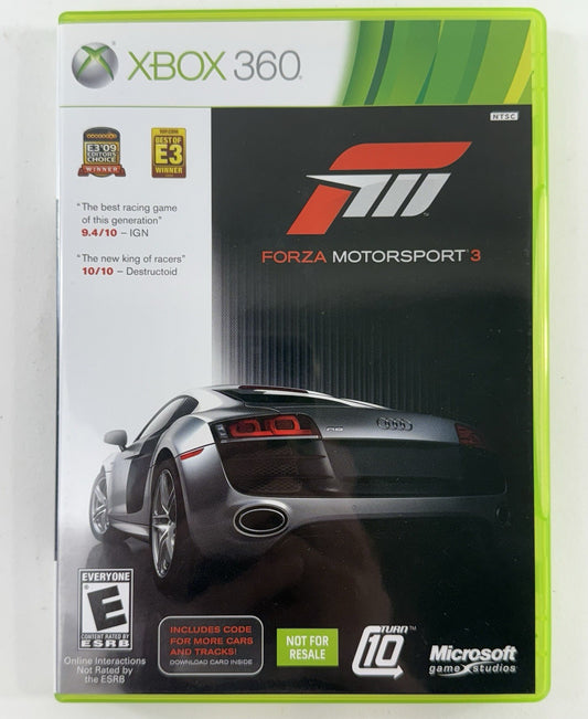 Forza Motorsport 3 (Microsoft Xbox 360, 2009) Game Case Manual Insert - Tested