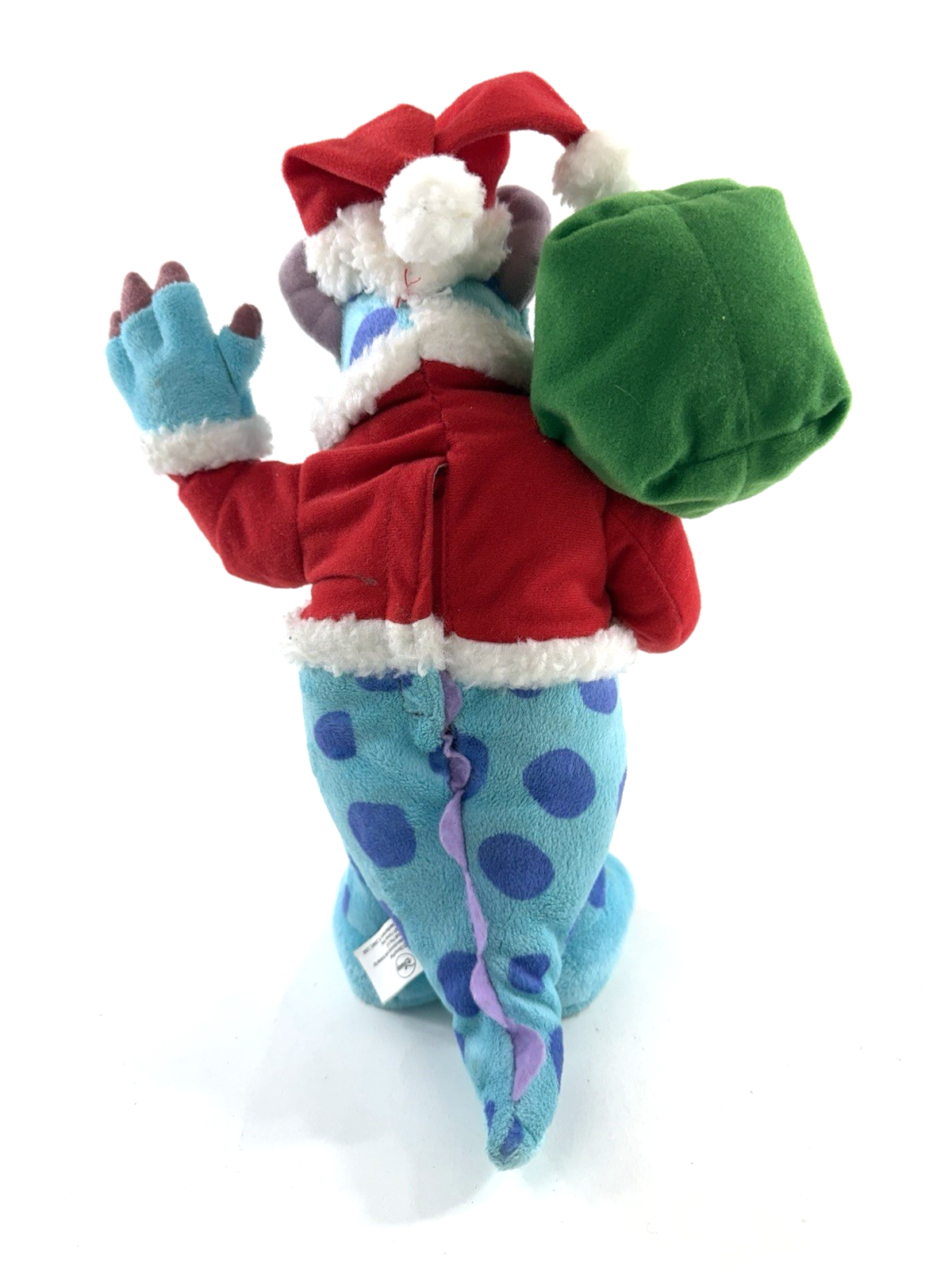 Disney 2012 Monsters Inc Blue 11” Sully Santa Musical Christmas Plush - Tested