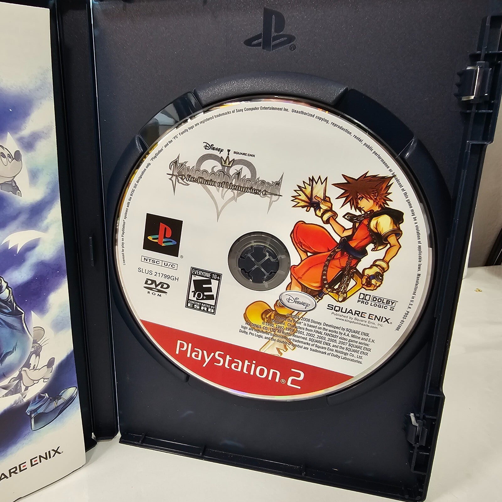 Kingdom Hearts Re: Chain of Memories (Sony PlayStation 2, 2008) Case Game Manual