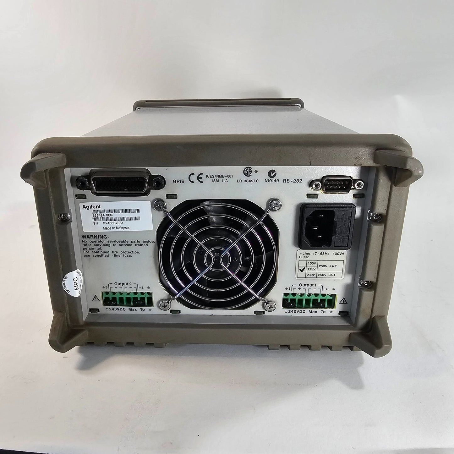 Agilent E3648A Dual Output DC Power Supply 0-8V,5A/0-20V,2.5A - Tested - 2064