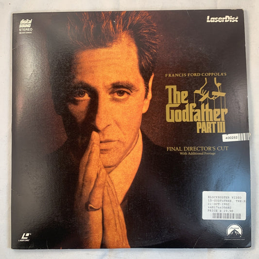The Godfather Part III 3 Final Director's Cut Laserdisc LD LV32318-2 Laser Disc