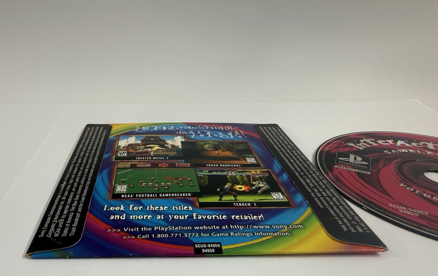 PlayStation Interactive Sampler Vol. 3 (Sony PlayStation 1, 1996) Game & Sleeve