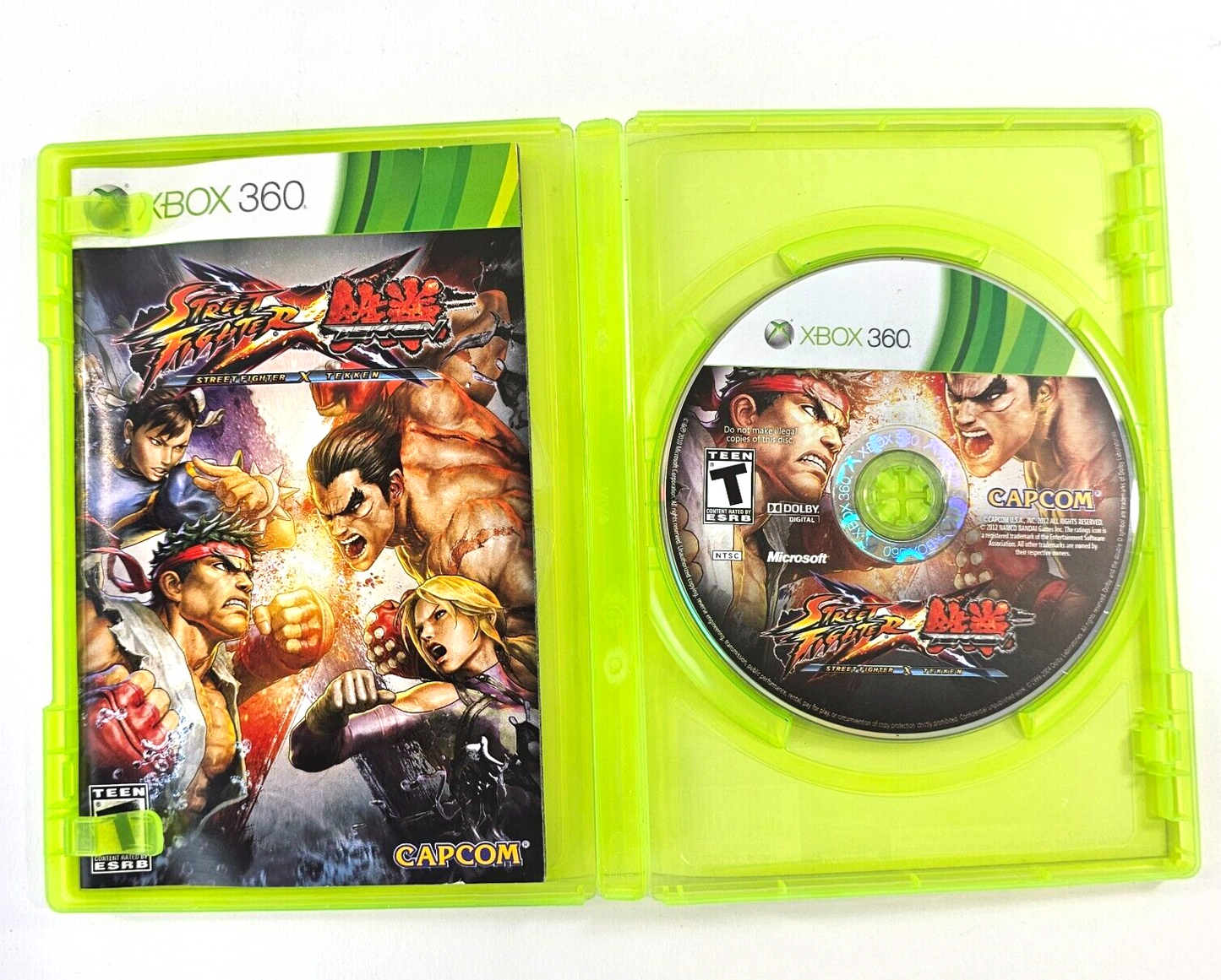 Street Fighter X Tekken (Xbox 360, 2012) Game Case Manual - Tested and Working