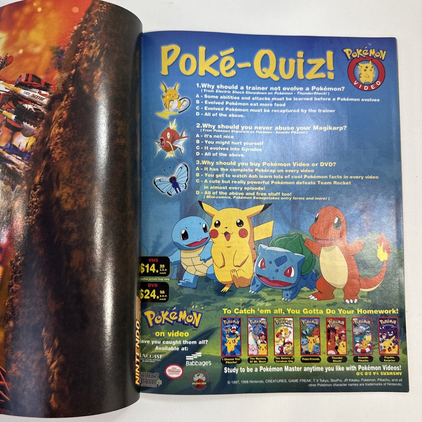 Nintendo Power Magazine Volume 123 August 1999 - Poster, Pokémon Snap Insert
