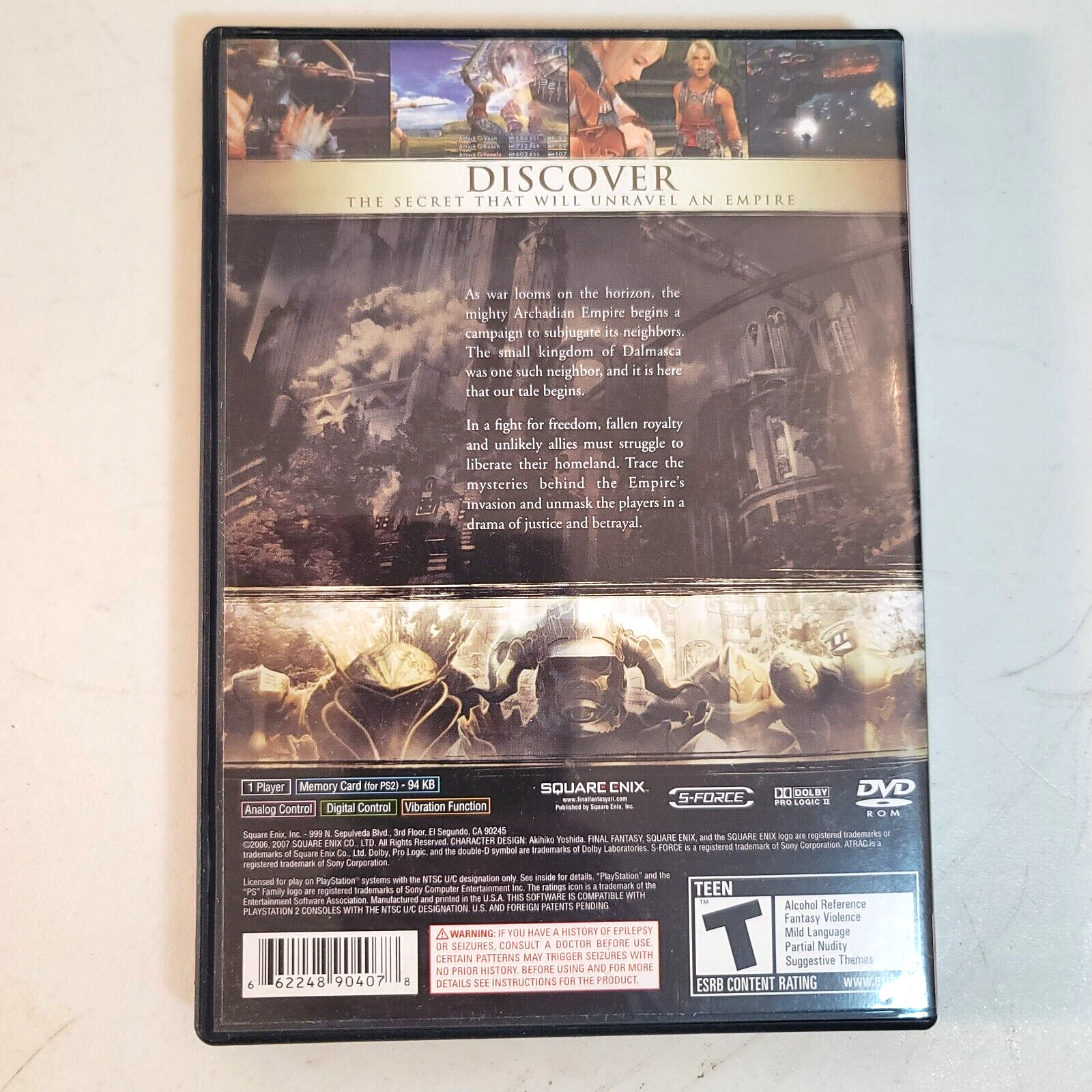 Final Fantasy XII (Sony PlayStation 2, 2006) Game Case Manual - Tested
