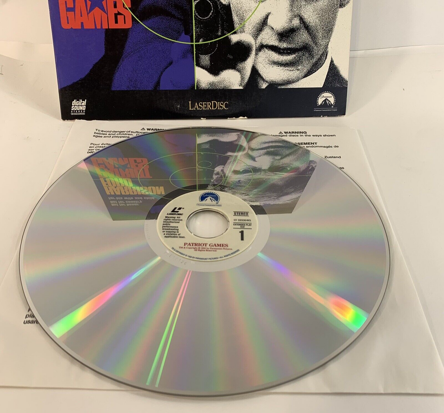 Patriot Games (Laserdisc CLV, 1992) CX Noise Reduction - Tested and Working
