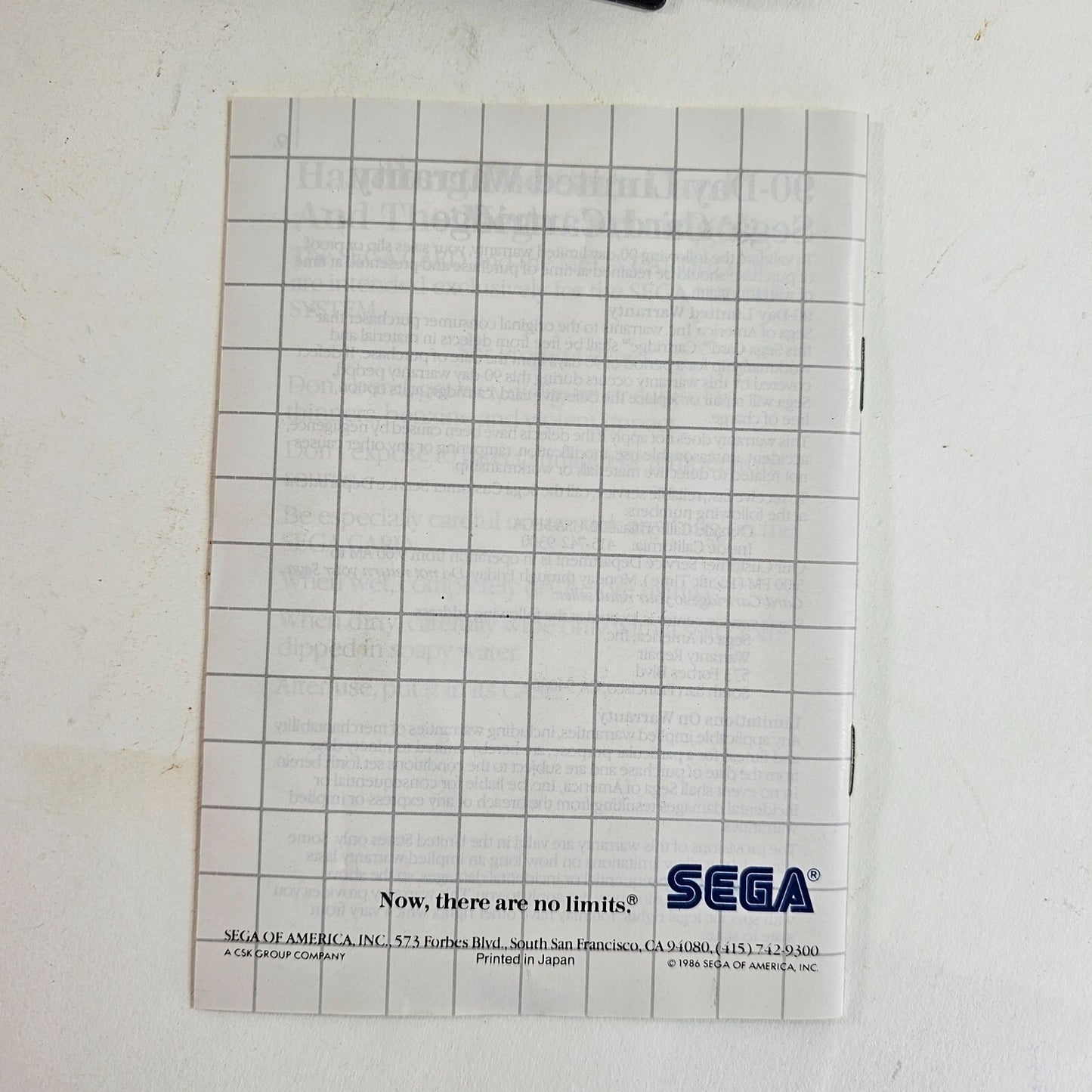 Marksman Shooting/Trap Shooting (Sega Master System, 1987) Game Case Manual
