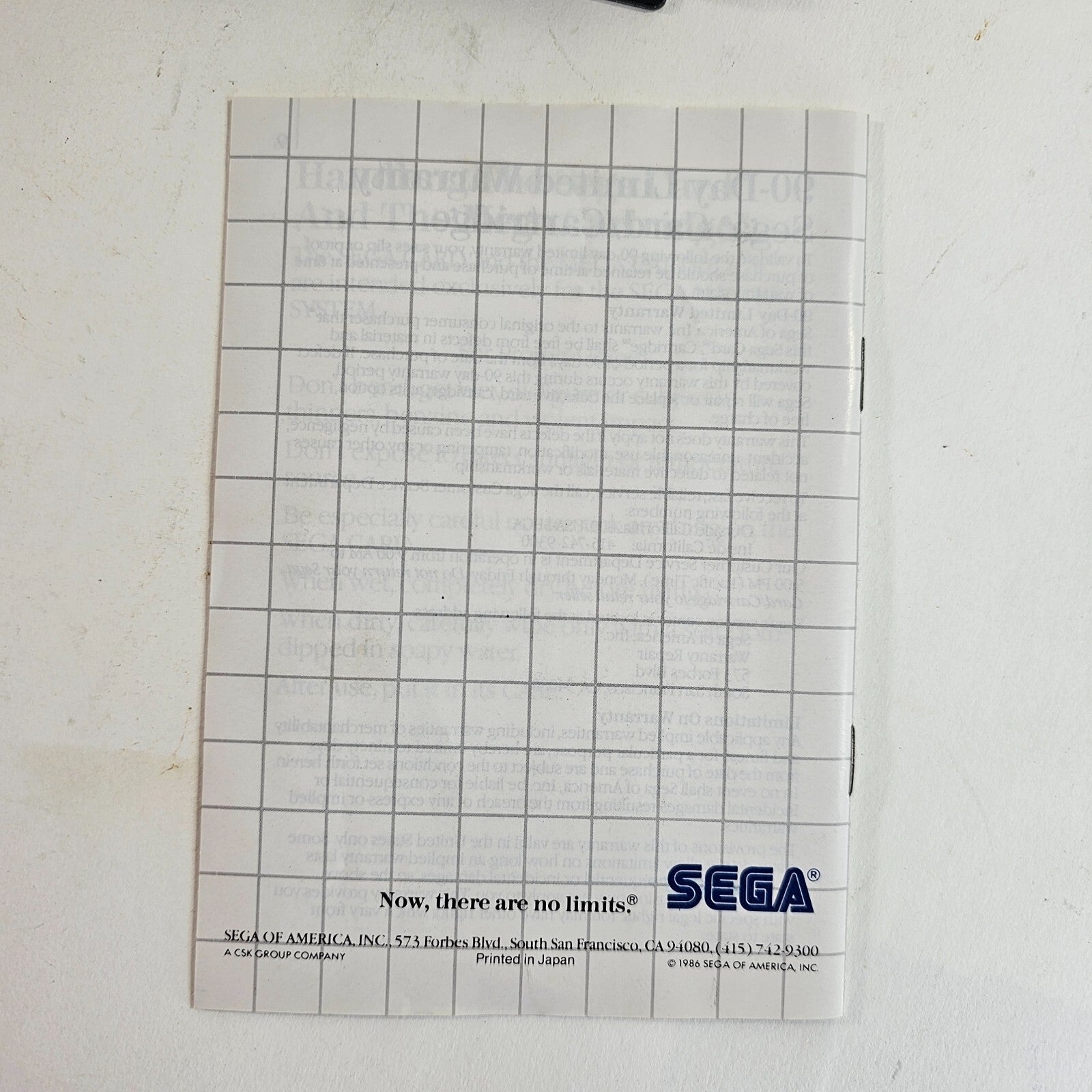 Marksman Shooting/Trap Shooting (Sega Master System, 1987) Game Case Manual