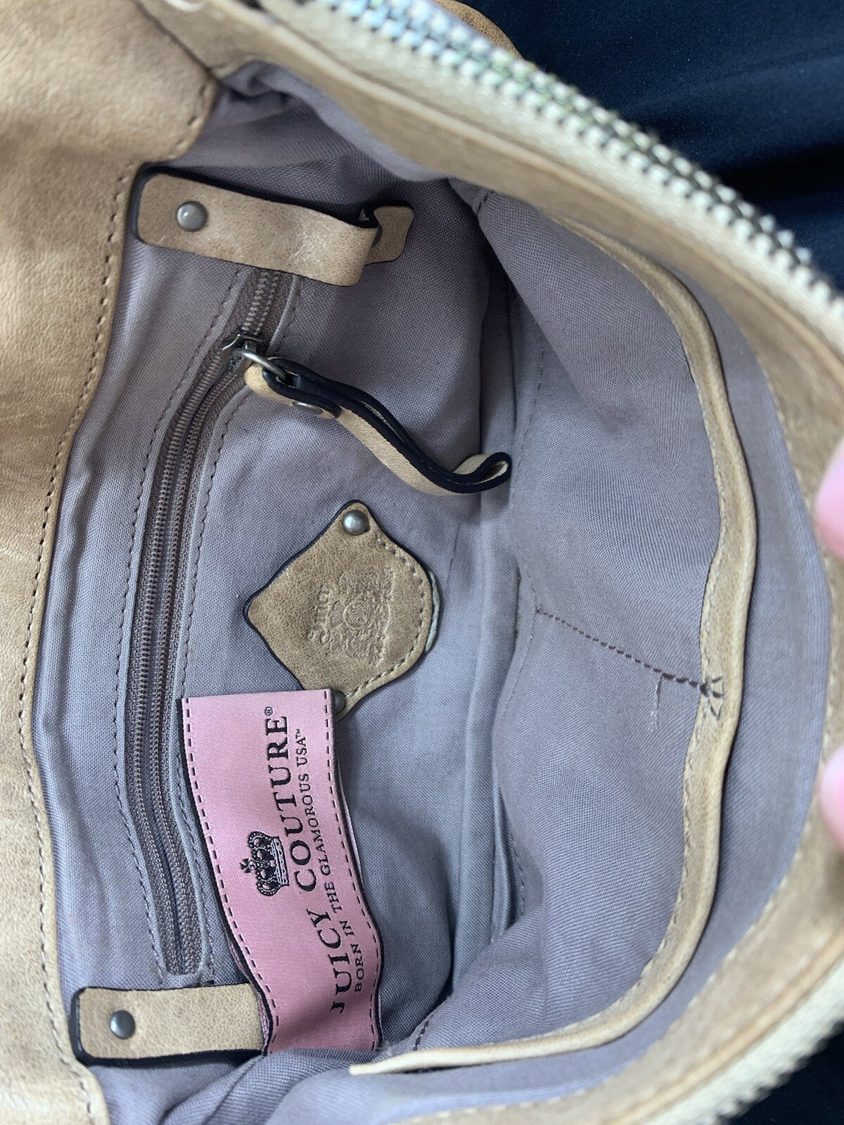 Juicy Couture Genuine Leather Tan Brown Clutch RN52002/CA16396