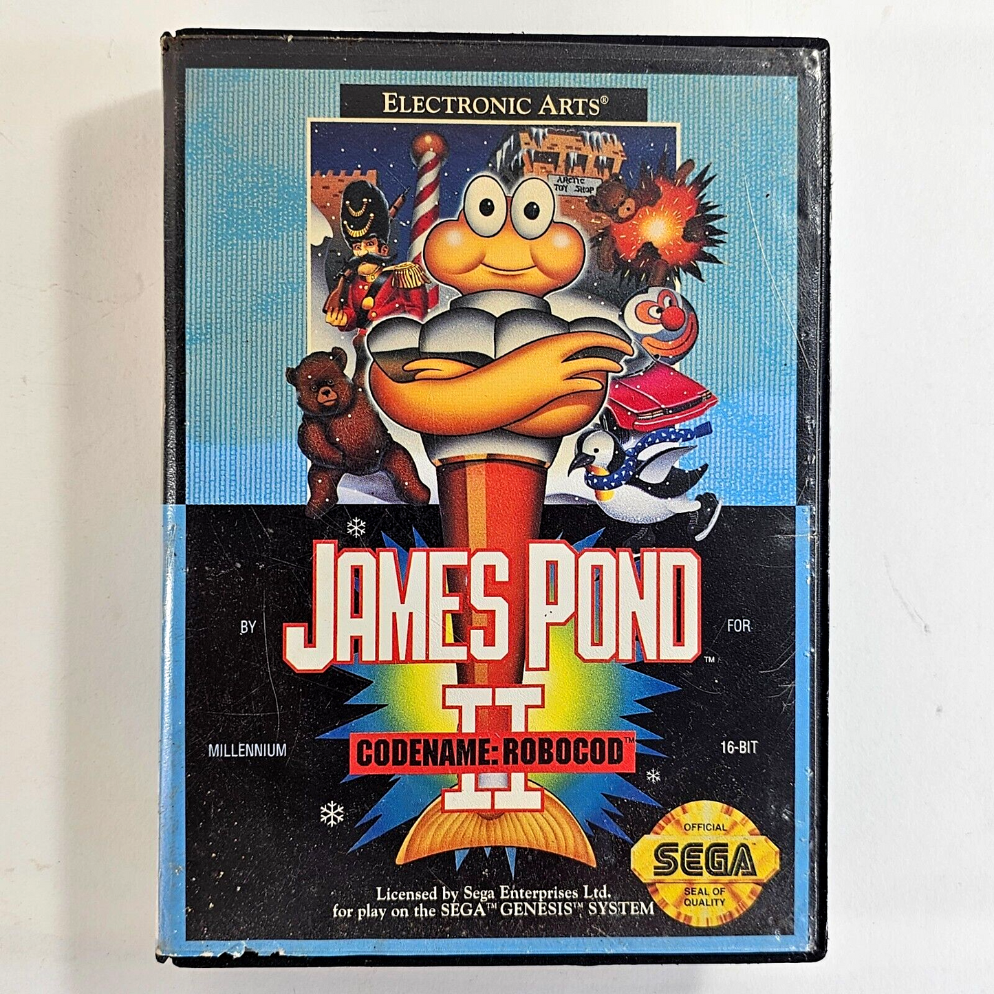 James Pond II: Codename RoboCod (Sega Genesis, 1993) Game and Case - Tested