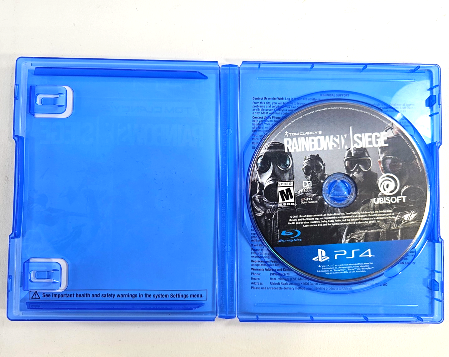 Tom Clancy's Rainbow Six Siege (PlayStation 4, 2015) Game and Case - Tested