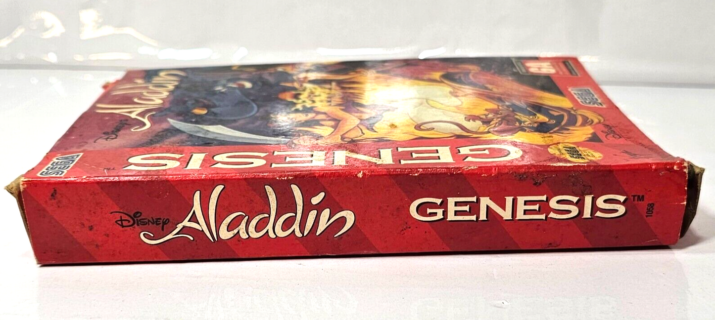 Disney's Aladdin (Sega Genesis, 1993) Game Box Manual Registration- Tested