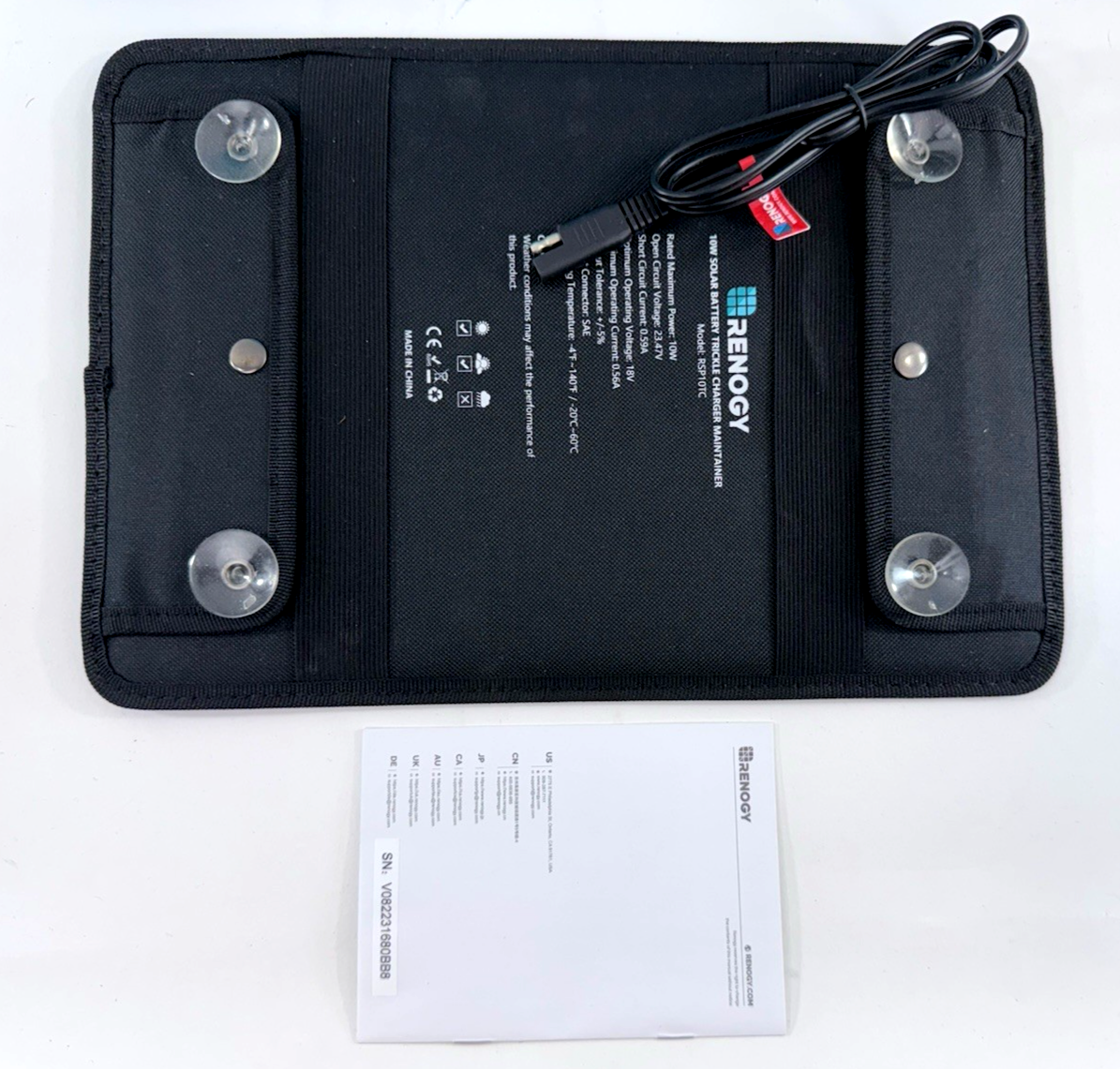 Renogy 10W Solar Battery Trickle Charger Maintainer - Open Box - Box Wear