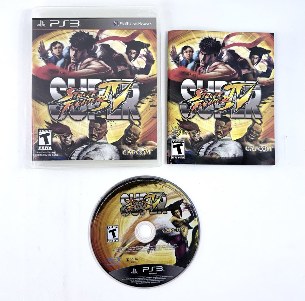 Super Street Fighter IV 4 (Sony PlayStation 3, 2010) Game Case Manual - Tested