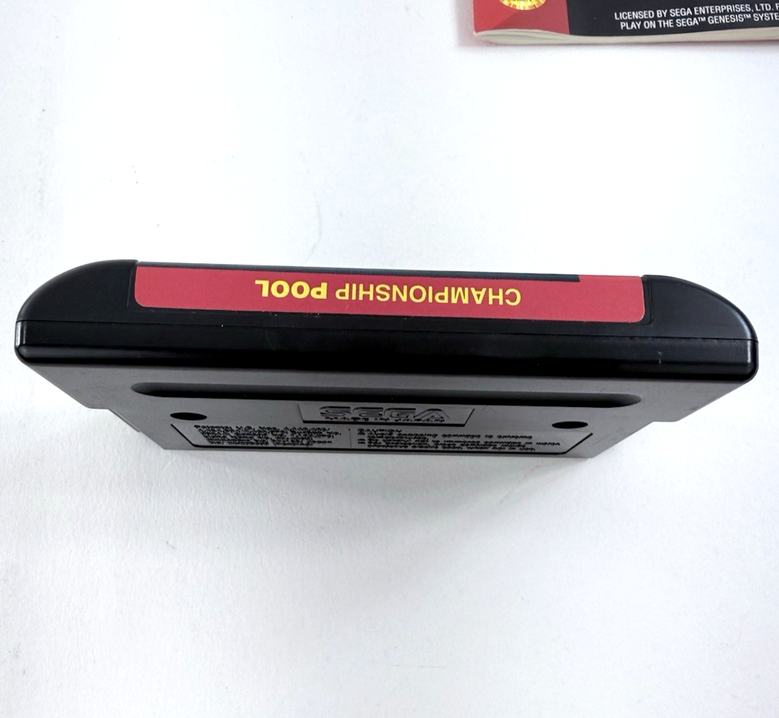 Championship Pool (Sega Genesis, 1993) Game Case Manual - Tested and Working