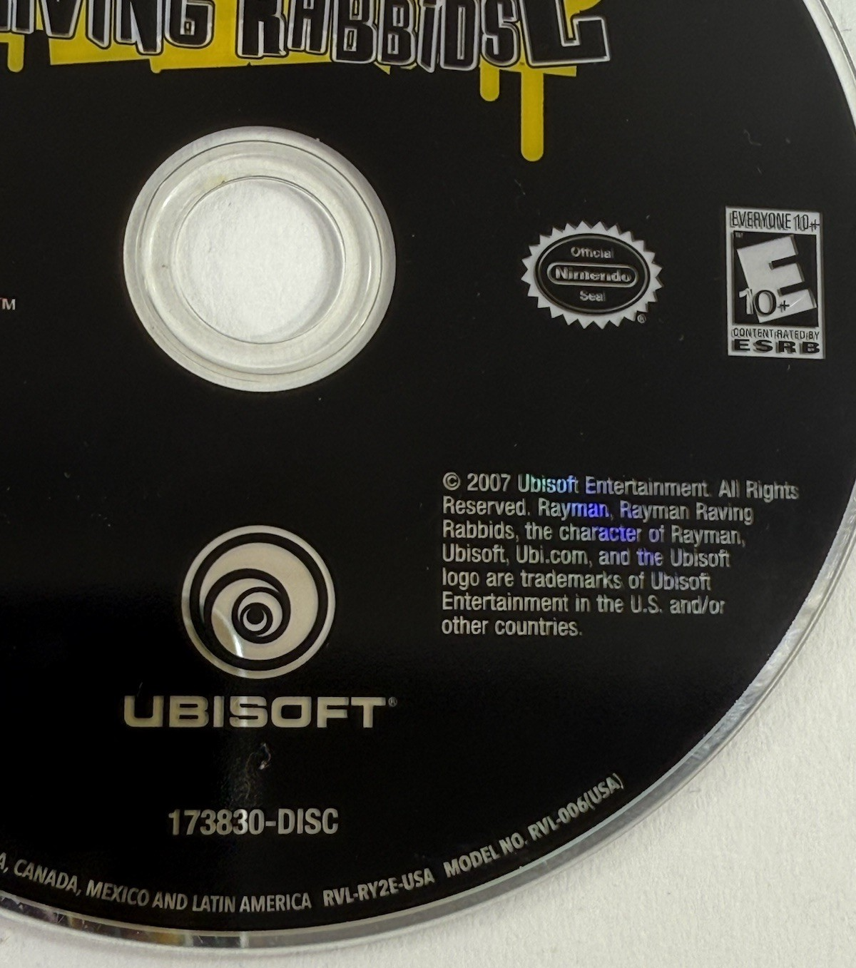 Rayman Raving Rabbids 2 (Nintendo Wii, 2007) Game Disc - Tested and Working