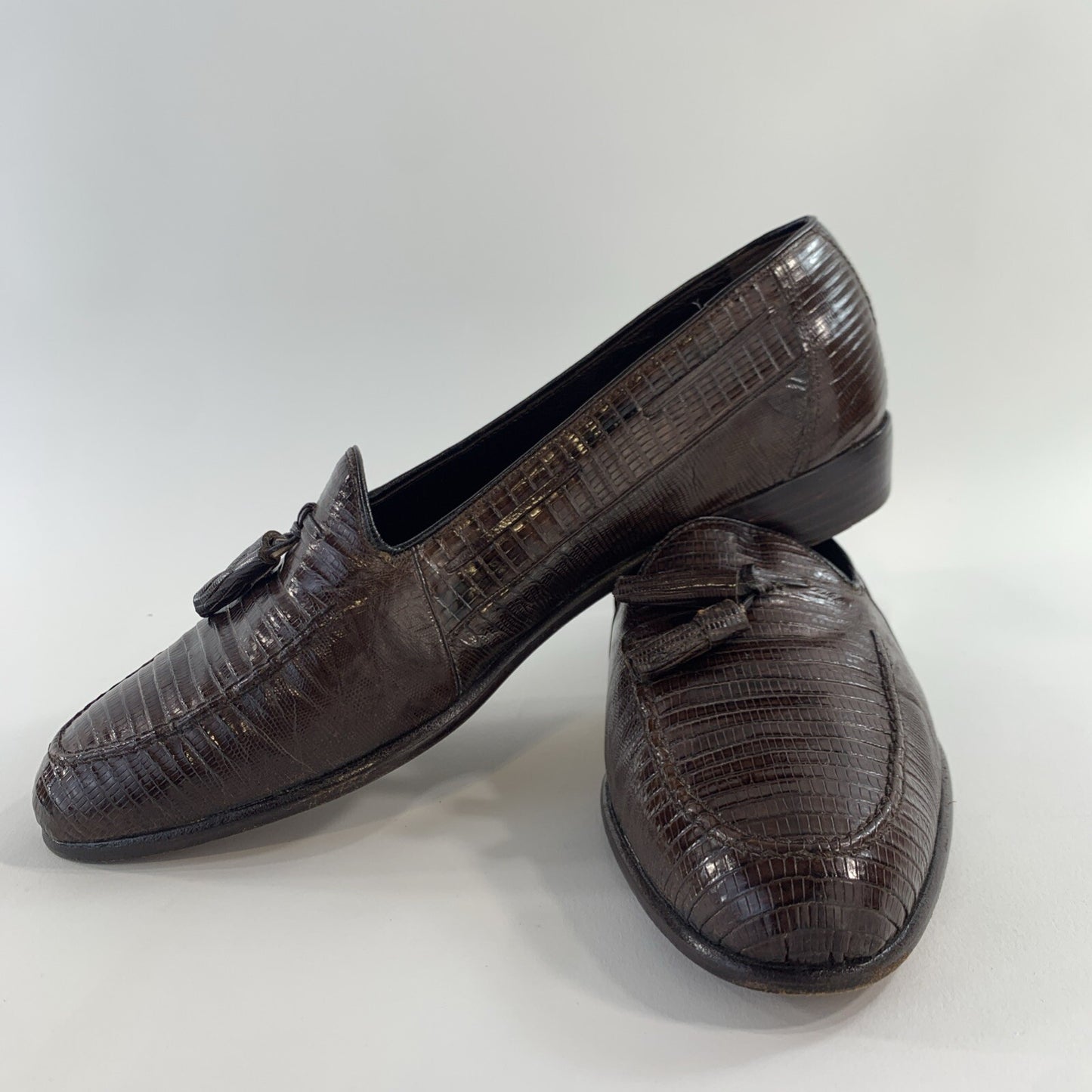 Rodolfo Valentino Size 9.5 Men's Genuine Alligator Leather Slip-On Derby Shoes