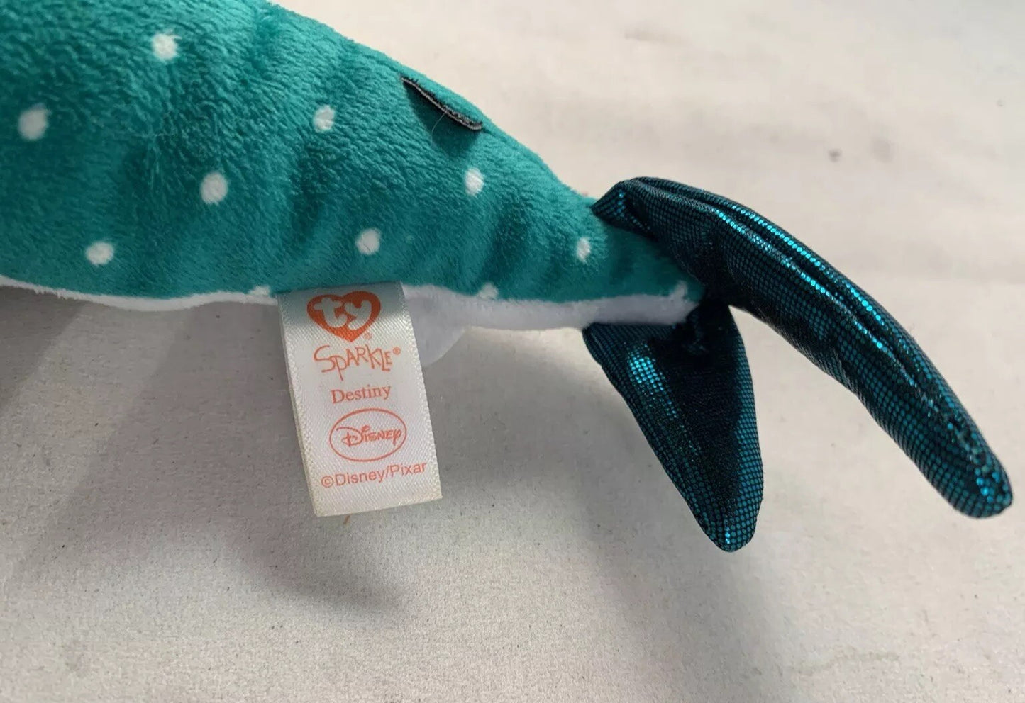 Disney 2016 Ty Sparkle Finding Dory 12” Destiny The Whale Beanie Plush