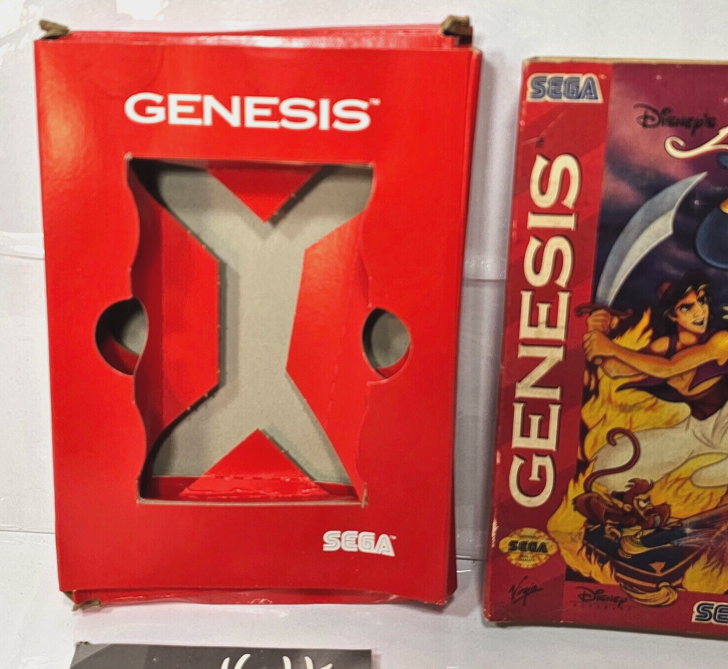 Disney's Aladdin (Sega Genesis, 1993) Game Box Manual Registration- Tested