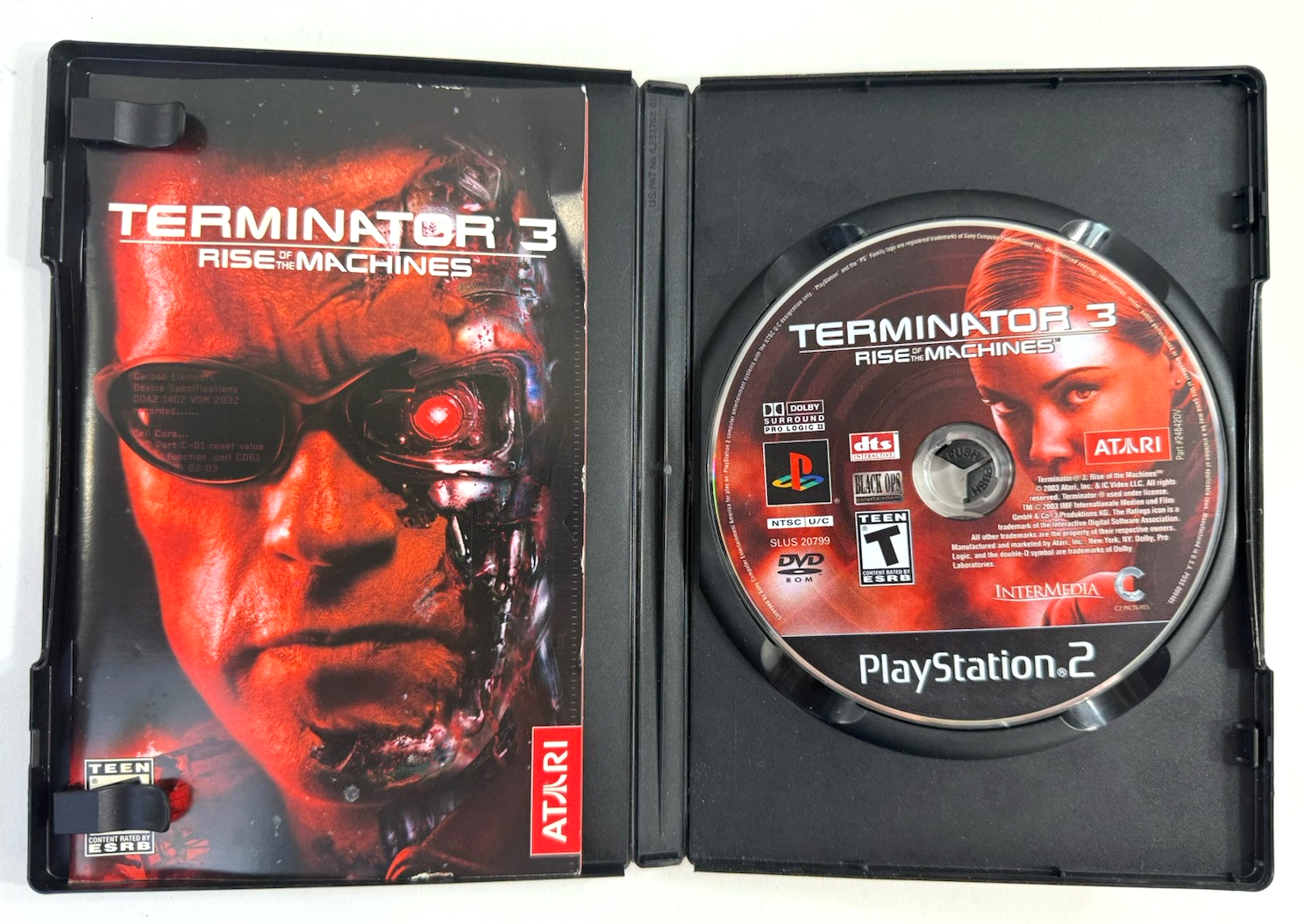 Terminator 3: Rise of the Machines (PlayStation 2, 2003) Game Case Manual-Tested