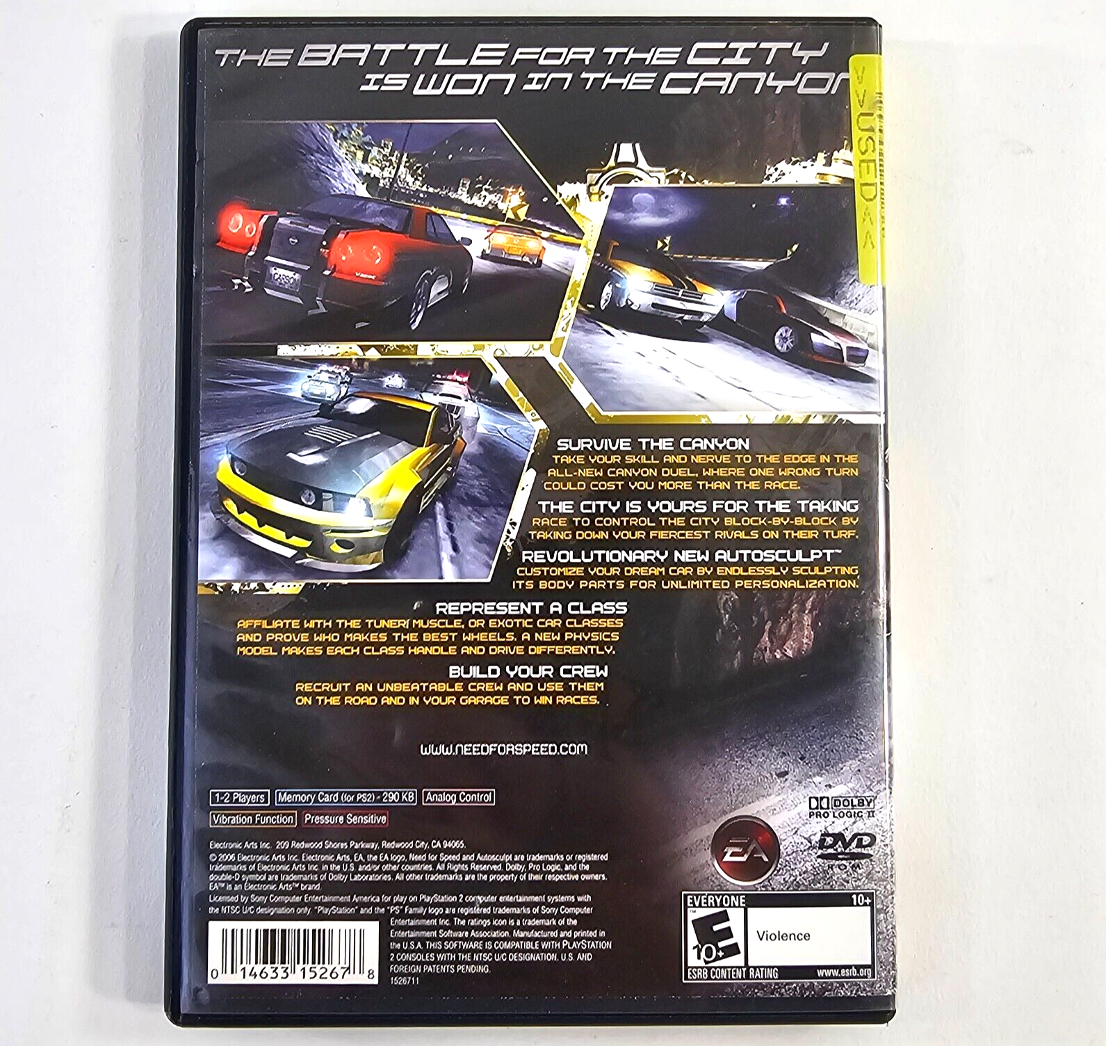 Need for Speed: Carbon (Sony PlayStation 2, 2006) Game Case Manual - Tested