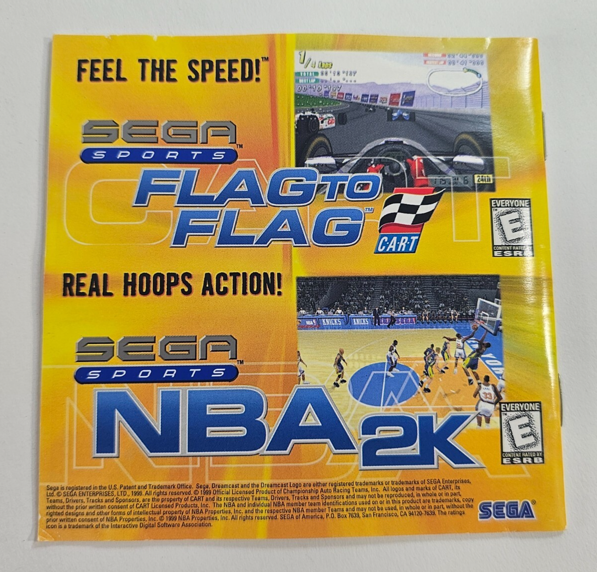 NFL 2K (Sega Dreamcast, 1999) Game Case Manual - Tested and Working