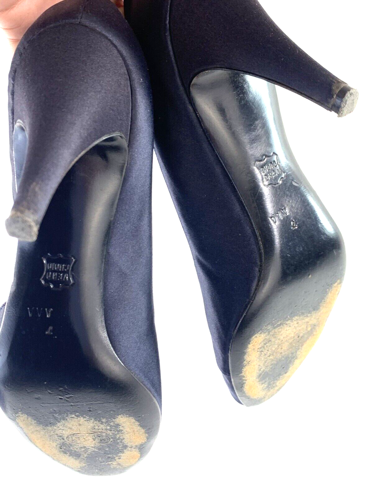 Bruno Magli Womens Navy Blue Leather Heels Pumps Shoes Size 7AAA