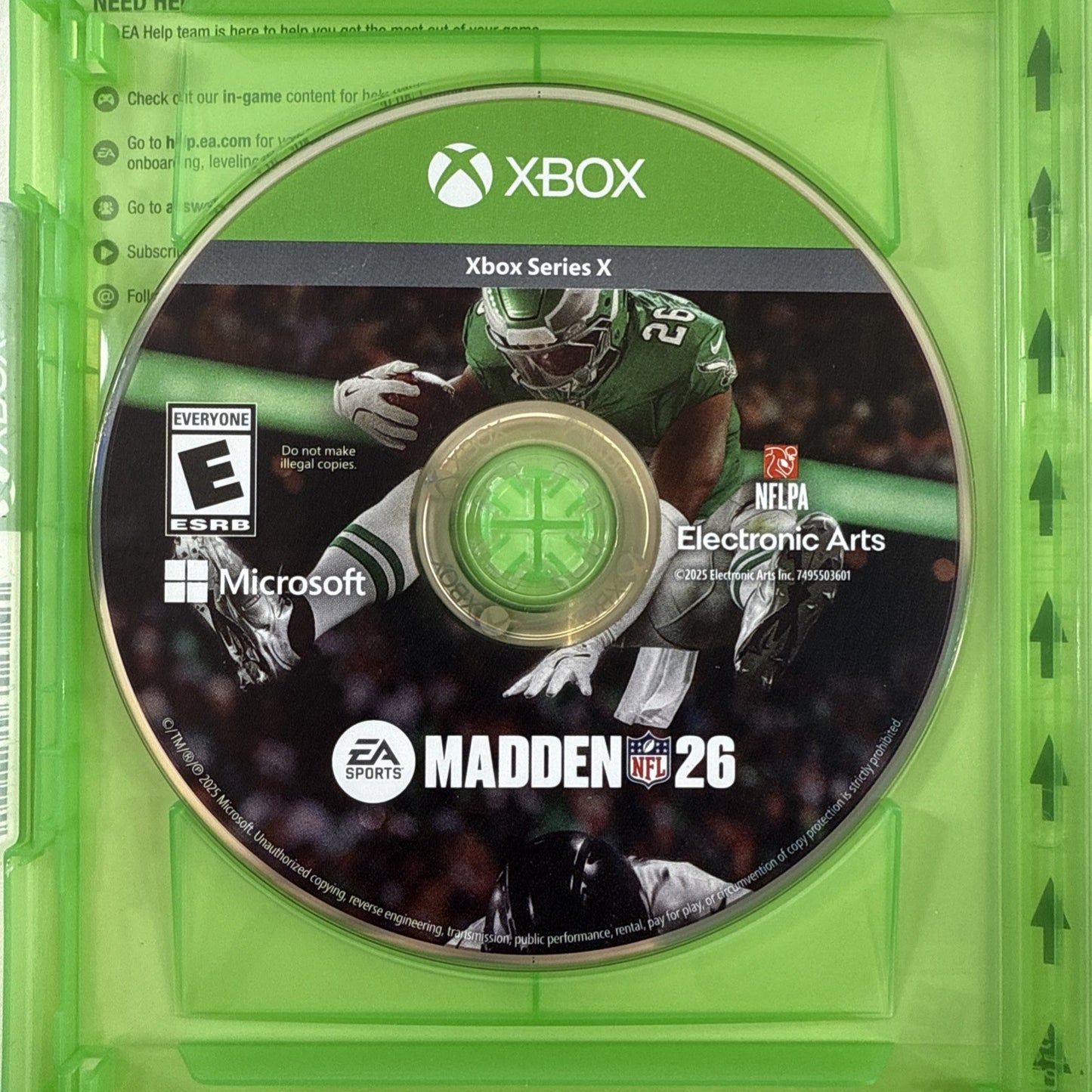 Madden NFL 26 (Microsoft Xbox Series X|S, 2025) Game Case Insert - Tested