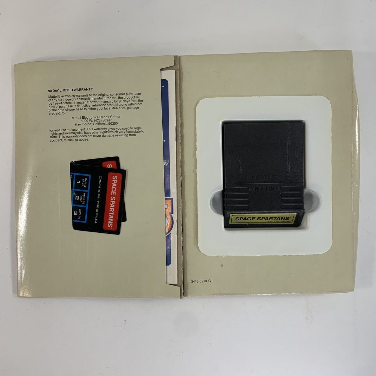 Space Spartans (Intellivision, 1982) Game Box Manual Overlays Complete