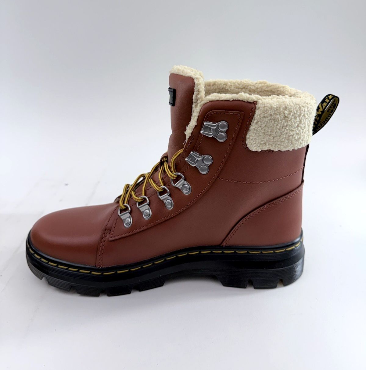 Doc Martens Combs W Leather Faux Fur-Lined Womens 9 Tan Air Wair WarmWair Boots