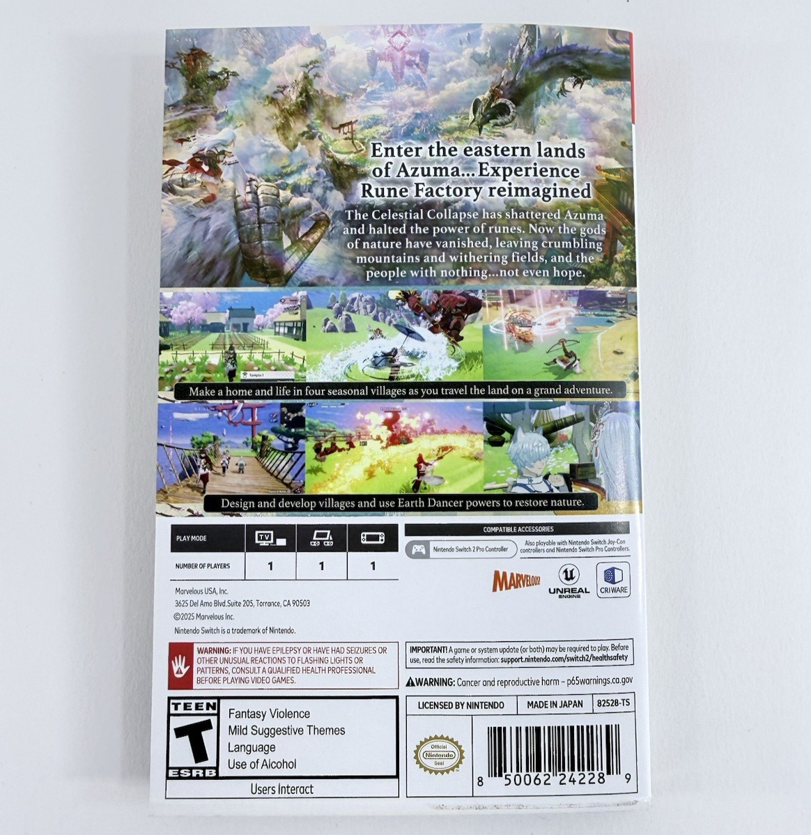 Rune Factory Guardians Of Azuma (Nintendo Switch 2, 2025) Game, Case, & Manual