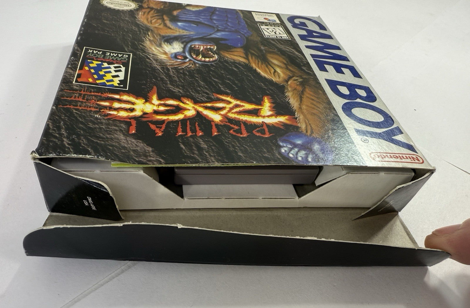 Primal Rage (Nintendo GameBoy, 1995) Game Box Manual Inserts - Tested & Working