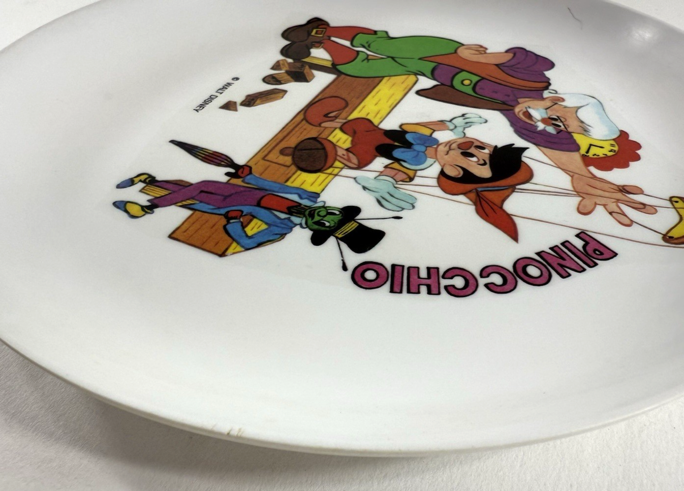 Melabel/Palphot 70s-80s Walt Disney Licensed Pinocchio 7.5" Melamine Plate