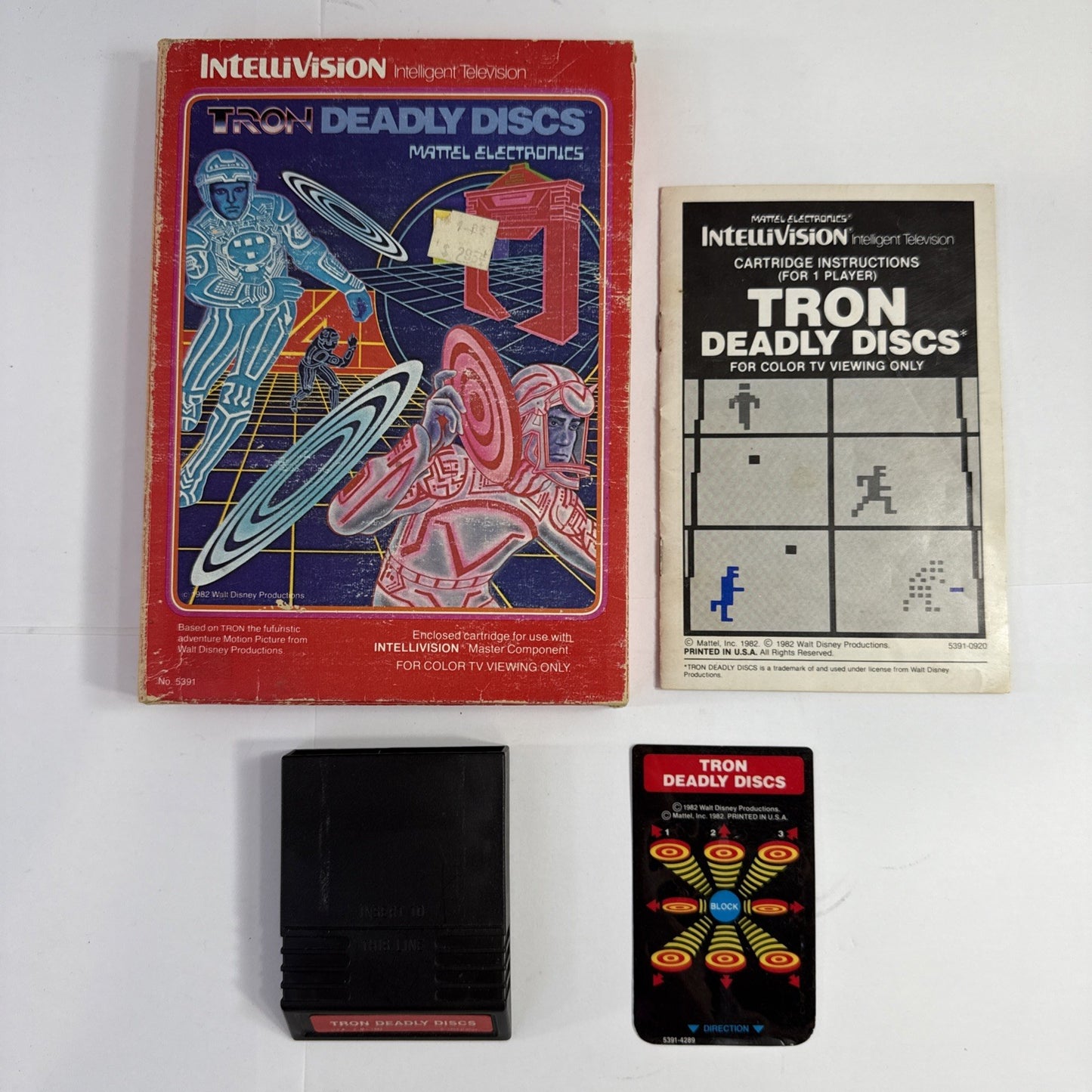 Tron Deadly Discs (Intellivision, 1982) Game Box Manual Overlay - Tested