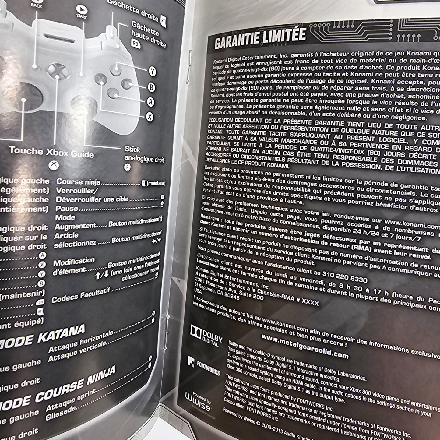 Metal Gear Rising: Revengeance (Xbox 360, 2013) Game Case Manual Insert - Tested