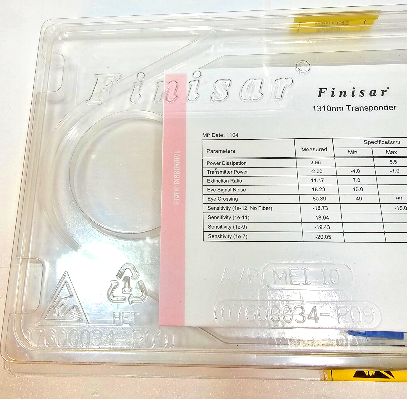 Finisar 1310nm Transponder 15TRPHV1MPS New Sealed
