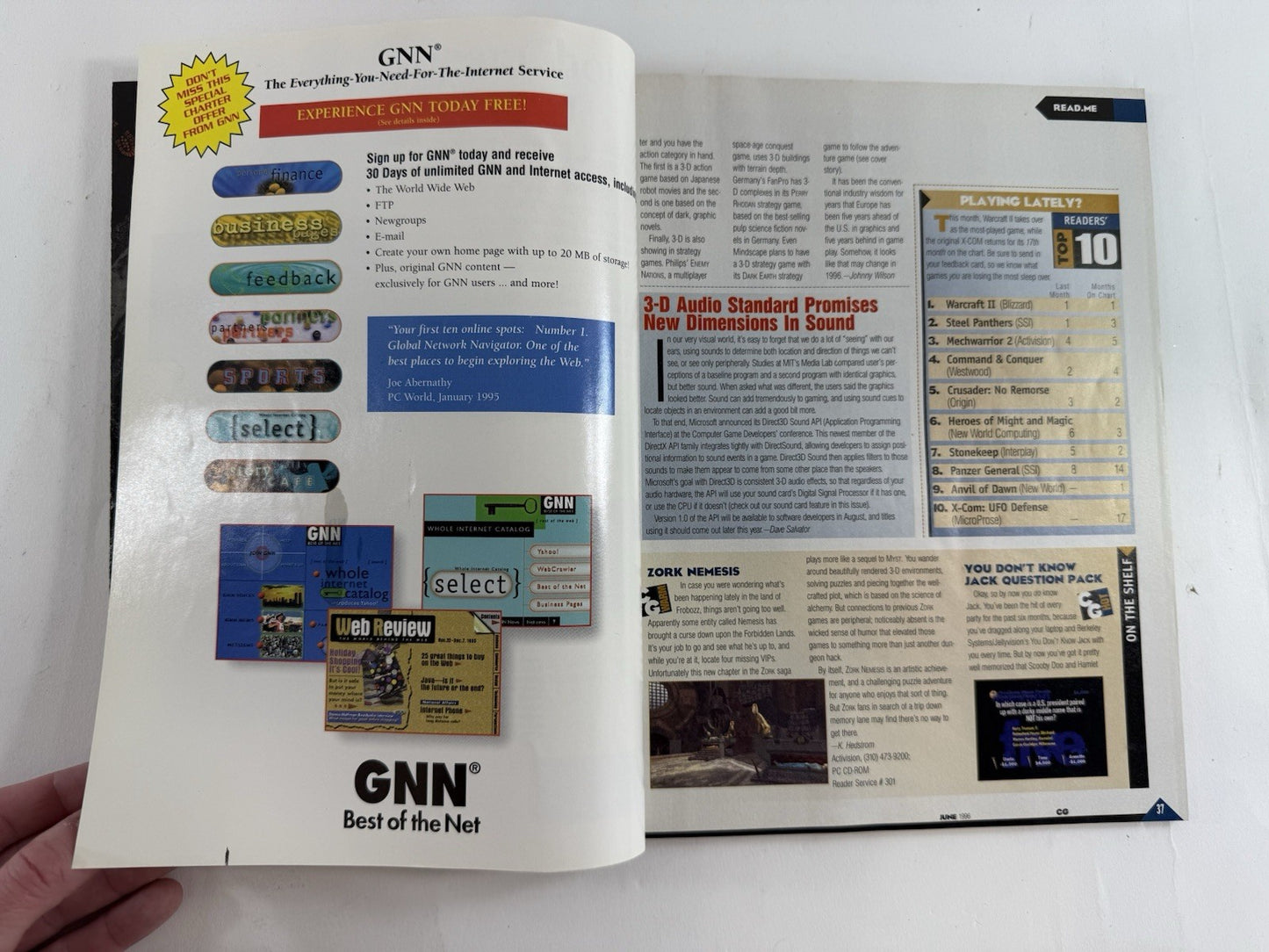 Computer Gaming World Magazine June 1996 #143  3-D Is Here! Dark Earth Cover