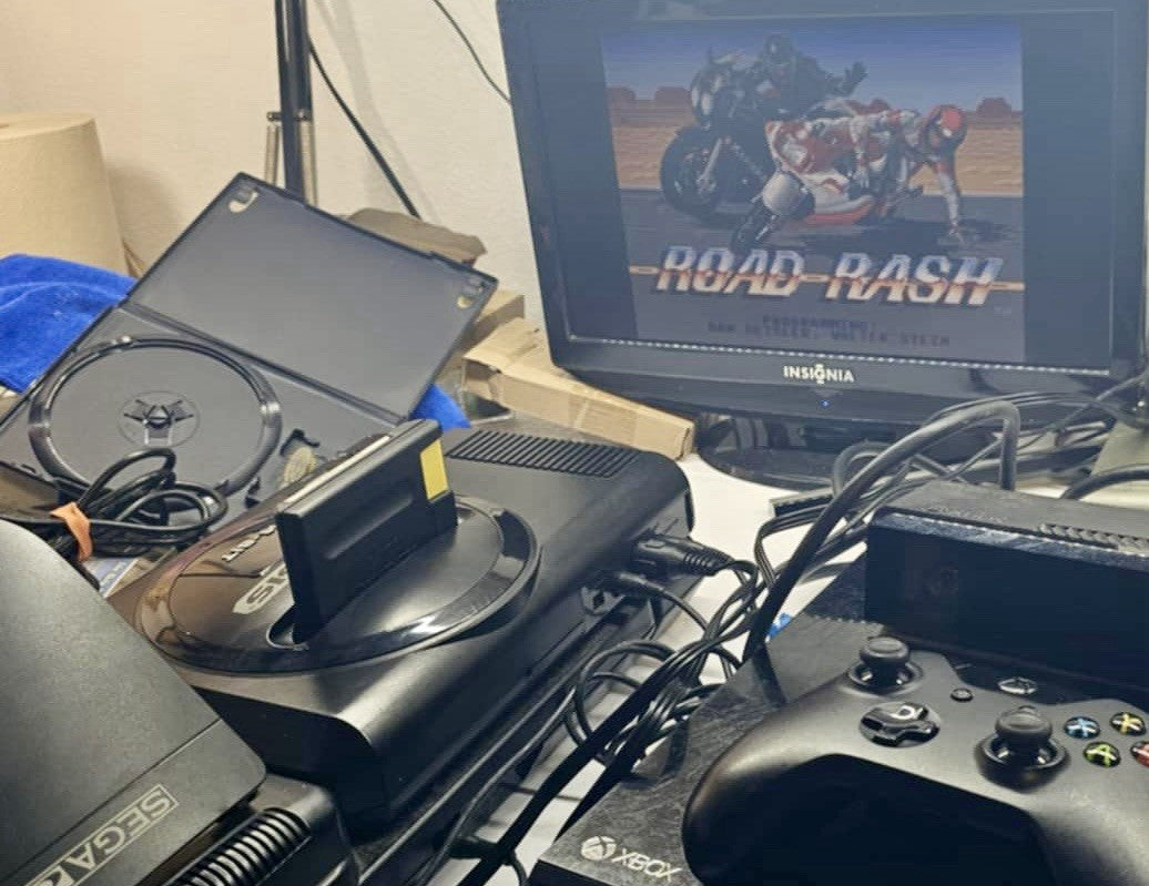 Sega Genesis Model 1 & Sega CD Model 2 with Controller and Accessories - Tested