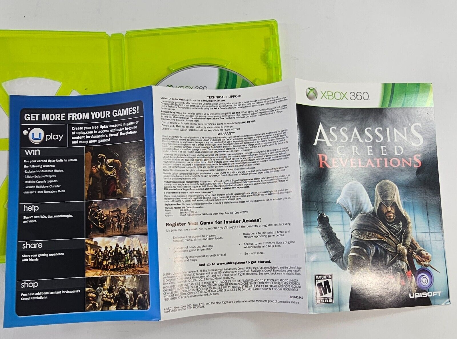 Assassin's Creed: Revelations (Xbox 360, 2011) Game Case Manual - Tested