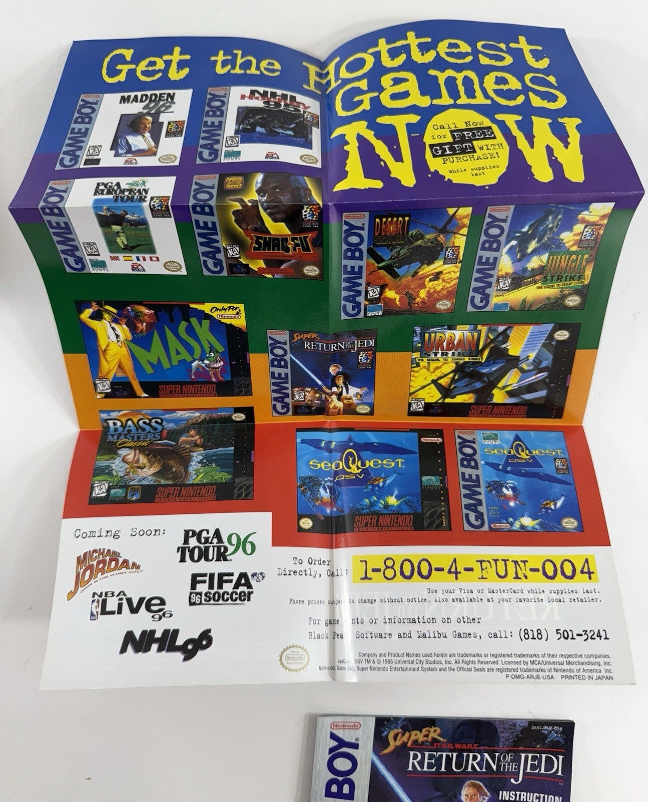 Super Star Wars: Return of the Jedi (GameBoy, 1995) Game Box Manual Inserts Reg