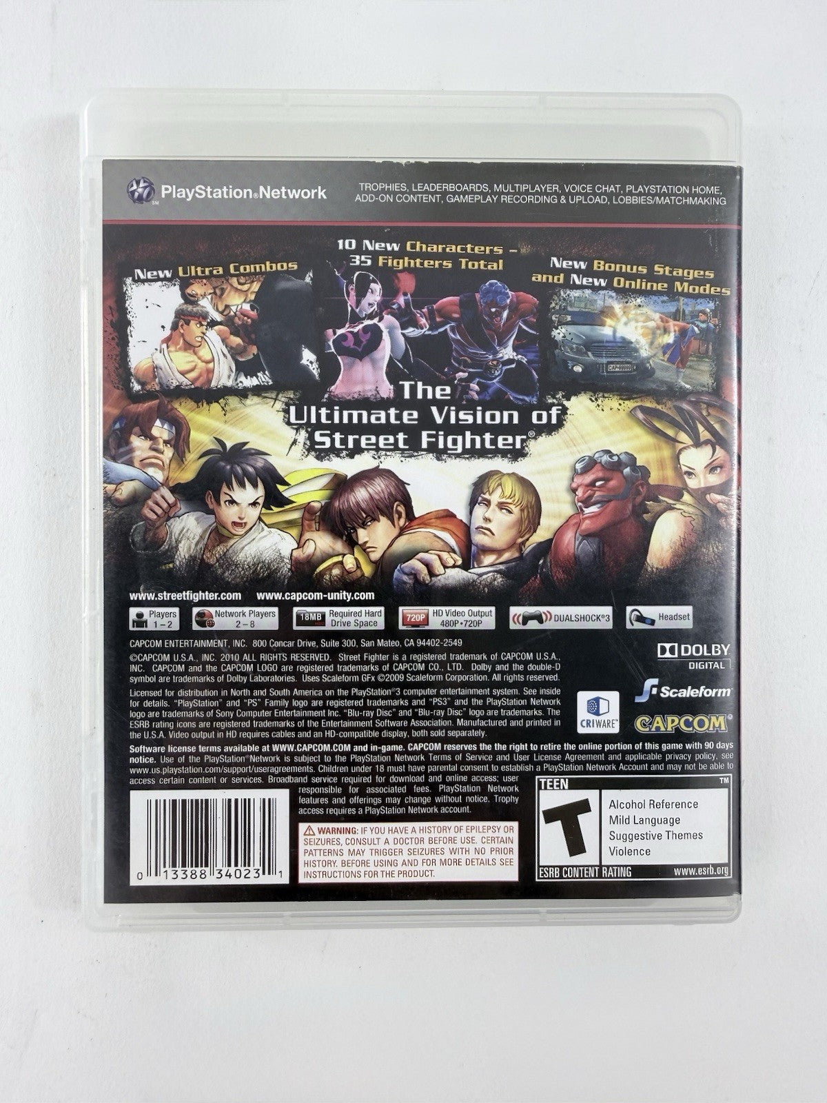 Super Street Fighter IV 4 (Sony PlayStation 3, 2010) Game Case Manual - Tested