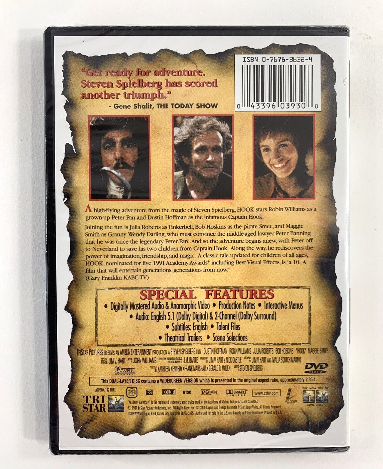 Hook (DVD, 2000, Widescreen) New, Factory Sealed