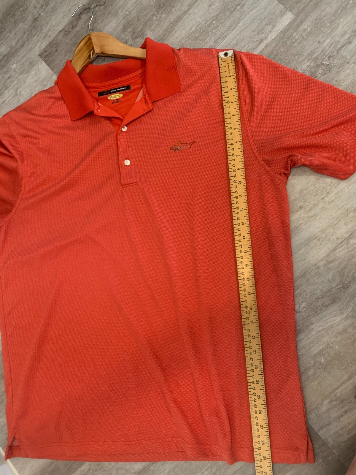 Greg Norman Play Dry Polo Shirt Men's Size XL Orange Short Sleeve Logo