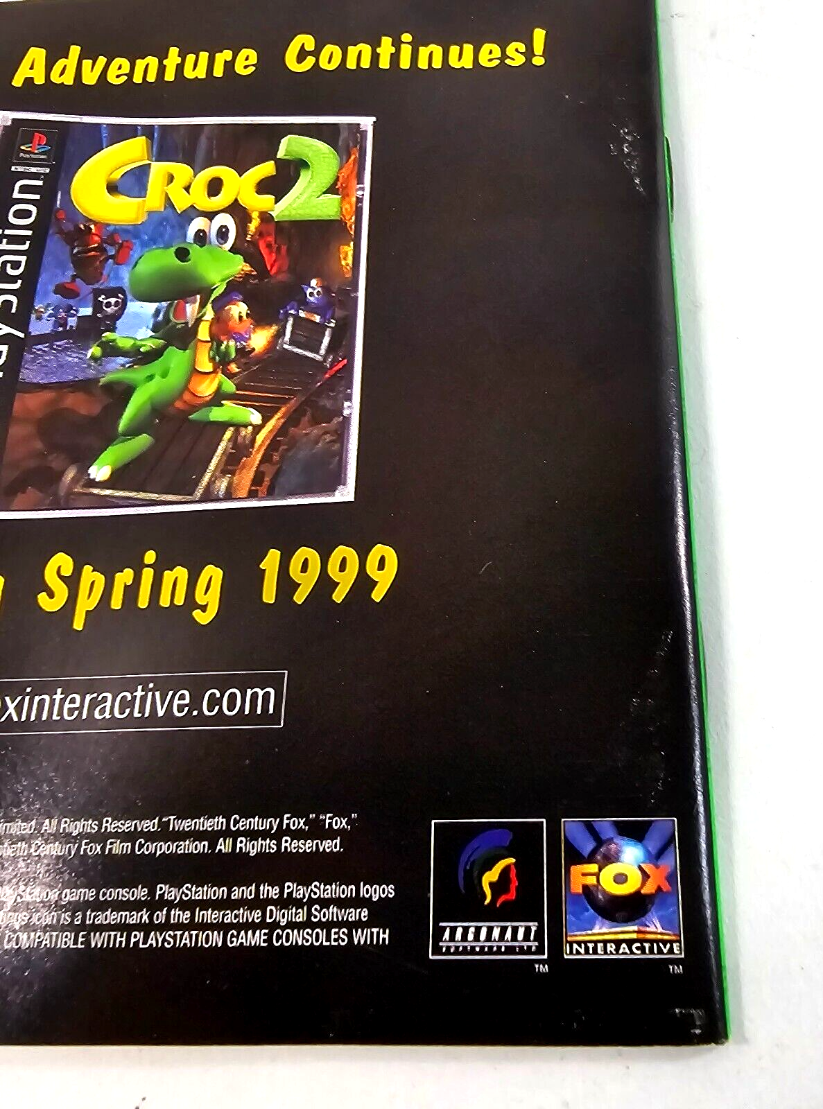 Croc: Legend of the Gobbos (PlayStation 1, 1998) Game Case Manual Registration