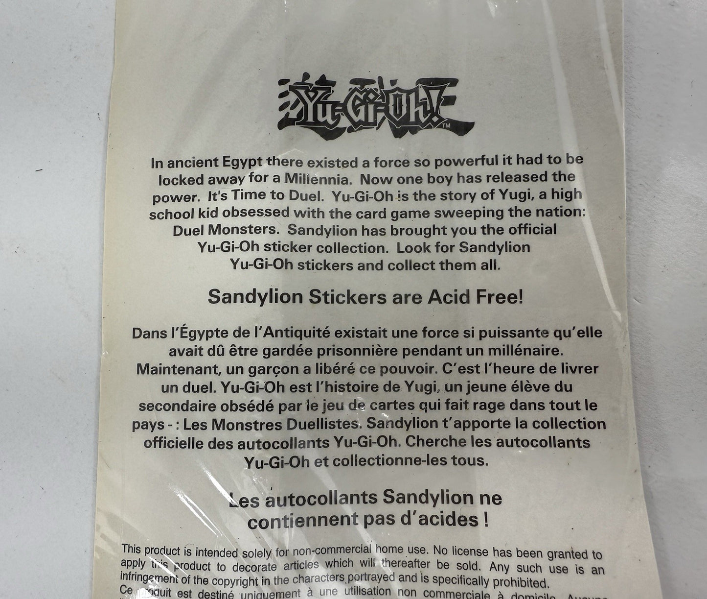 Sandy Lion 1996 Yu-Gi-Oh! Anime Stickers Series #1 - New/Sealed