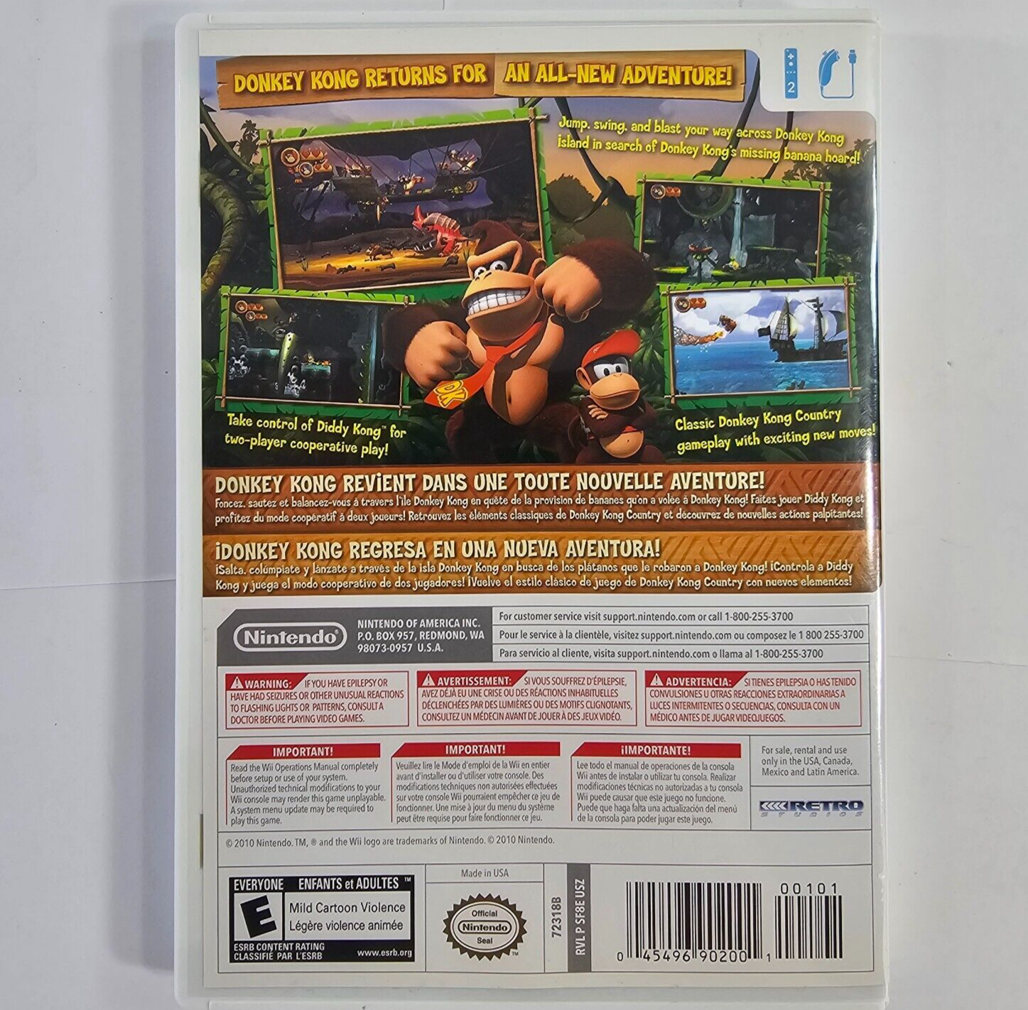 Donkey Kong Country Returns (Nintendo Wii, 2010) Game Case Manual - Tested