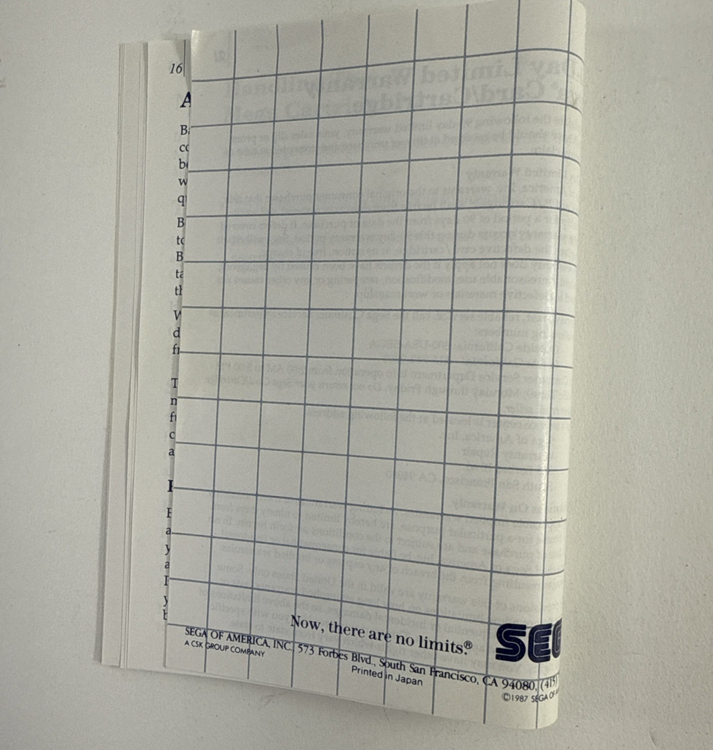 Great Baskeball (Sega Master System, 1987) Game Case Manual - Tested and Working