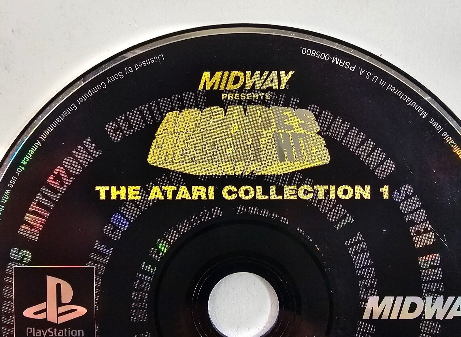 Arcade's Greatest Hits: Atari Collection 1 (PlayStation, 1996) Game Disc -Tested