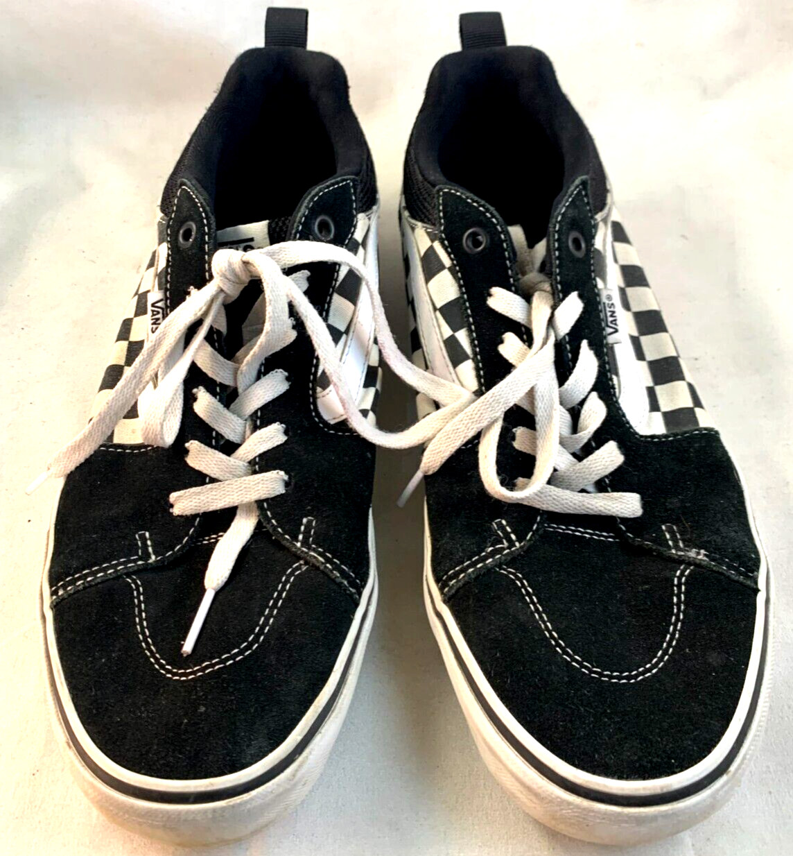 VANS Off the Wall Size 11.5 Mens Black and White Checkerboard Lace-Up Shoes