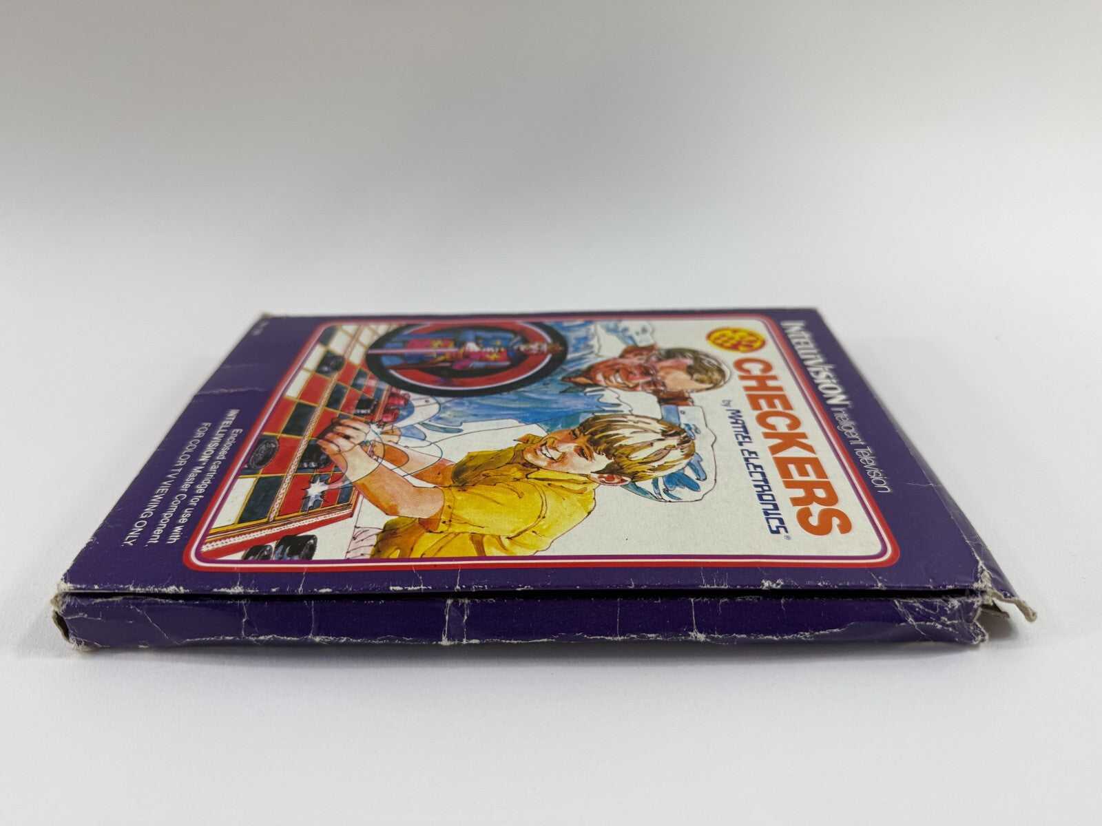Checkers (Mattel Intellivision, 1979) Game, Box, Manual, and Overlays - Tested